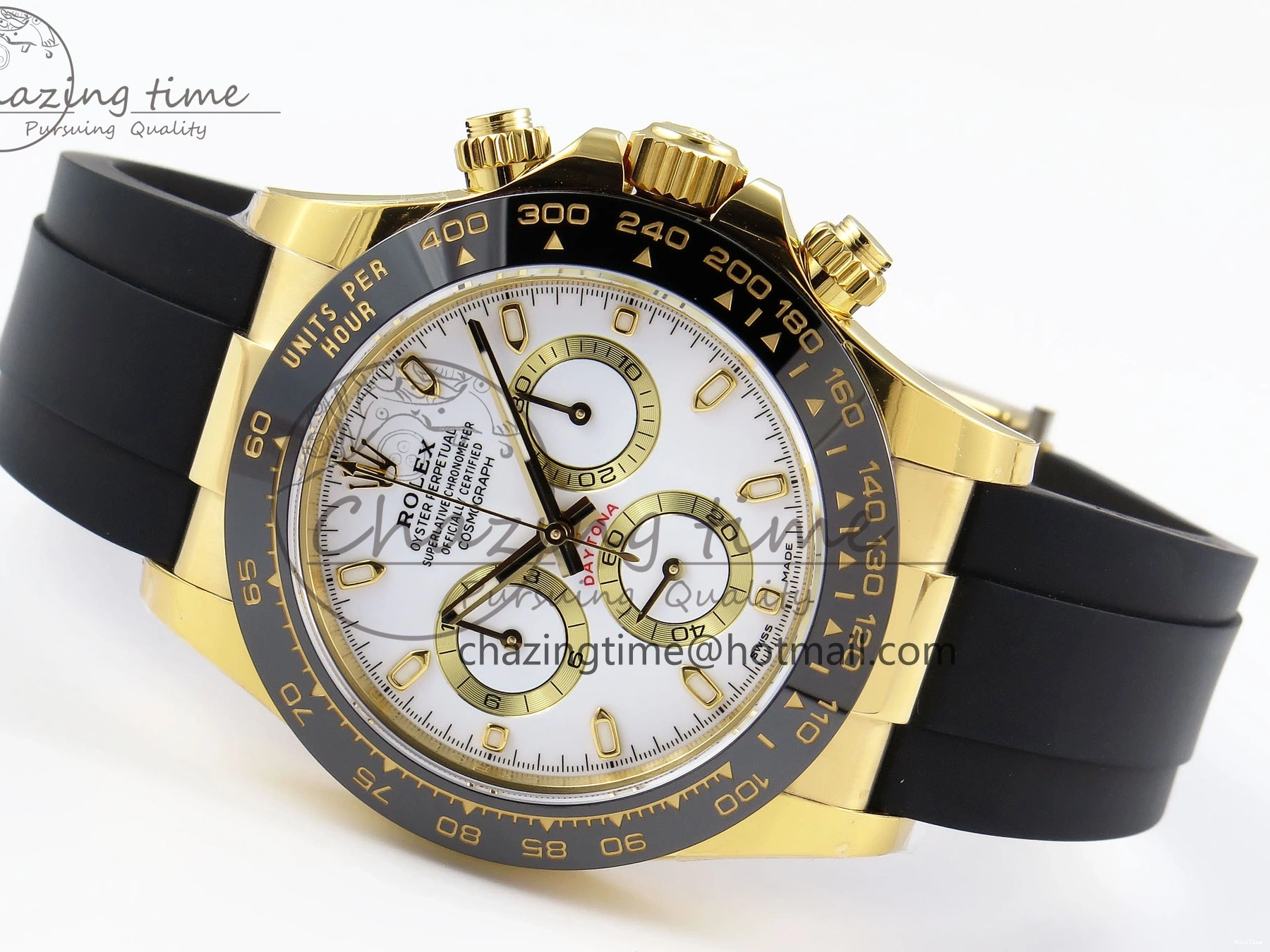 MiroTime 0117 Minimalist DAYTONA 116518 APSF 1:1 BEST EDITION WHITE DIAL ON OYSTERFLEX RUBBER STRAP SH 1781